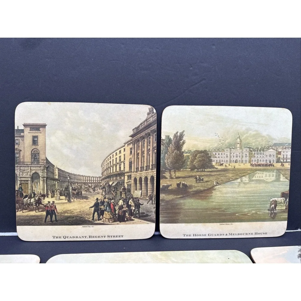 Vintage ‎ Set of 8 19th Century London Landmarks Placemats